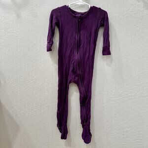 Posh Peanut Purple Waffle Footie Zipper Pajamas